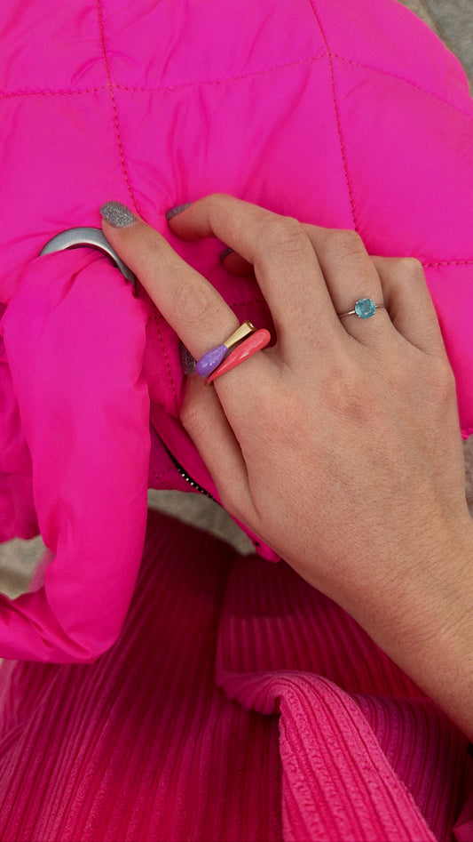anillos de diseño strass bañado en oro